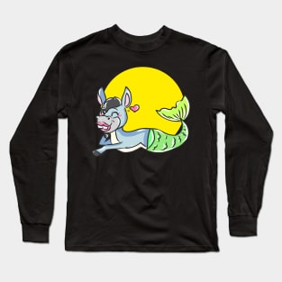 Sweet donkey kids comic donkey mule draft animal Muli Long Sleeve T-Shirt